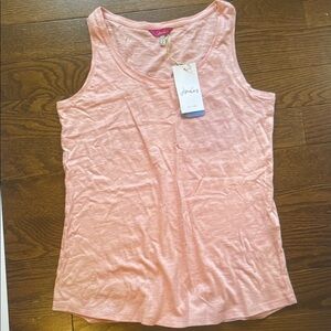 Joules Pink Sleeveless Fitted Tank Top